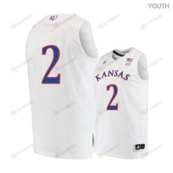 Charlie Moore 2 Kansas Jayhawks Basketball Youth Jersey - White