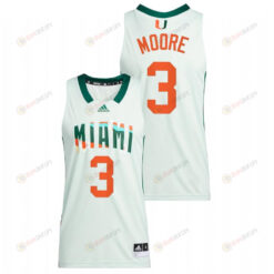 Charlie Moore 3 Miami Hurricanes 2022 Honoring Black Excellence Basketball Men Jersey - White