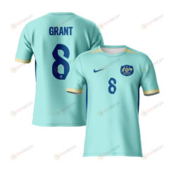 Charlotte Grant 8 Australia 2023 Youth Away Jersey - Turquoise - All Over Printed Jersey