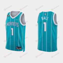 Charlotte Hornets 1 LaMelo Ball Icon Edition Teal Men Jersey 2022-23