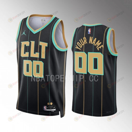 Charlotte Hornets City Edition Custom 00 Black Jersey 2022-23 Swingman