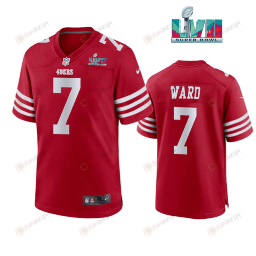 Charvarius Ward 7 San Francisco 49Ers Super Bowl LVII Men's Jersey- Scarlet