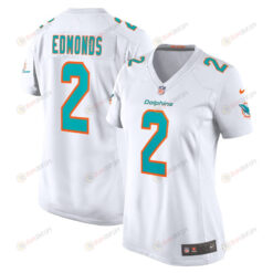 Chase Edmonds 2 Miami Dolphins Women's Game Player Jersey - White