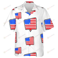 Chat Box With Monochrome American Flag On White Background Hawaiian Shirt