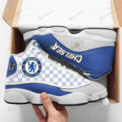 Chelsea Logo Pattern Air Jordan 13 Shoes Sneakers In Blue And White