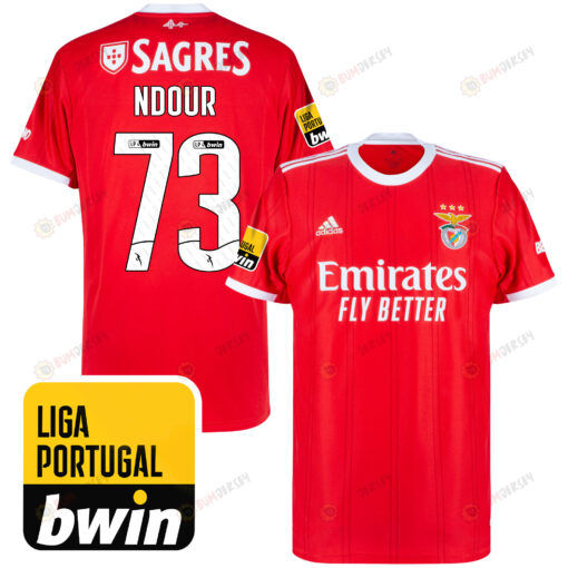 Cher Ndour 73 Benfica 2022-2023 Home Men Jersey - Red