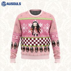 Chibi Christmas Nezuko Kamado Demon Slayer Ugly Sweaters For Men Women Unisex