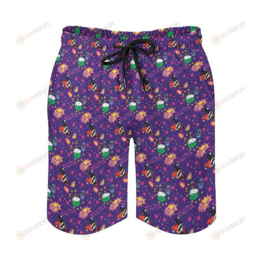 Chibi Joker And Harley Pattern Hawaiian Shorts Summer Shorts Men Shorts - Print Shorts