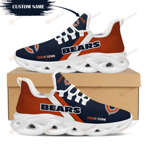 Chicago Bears Bear Down Custom Name 3D Max Soul Sneaker Shoes