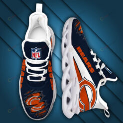 Chicago Bears Big Logo 3D Max Soul Sneaker Shoes In Orange Blue