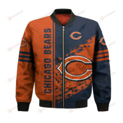 Chicago Bears Bomber Jacket 3D Printed Logo Pattern In Team Colours
