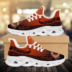 Chicago Bears Custom Name Logo Pattern In Orange 3D Max Soul Sneaker Shoes