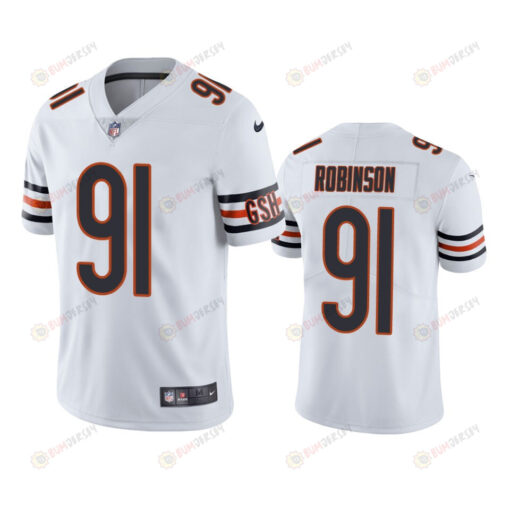 Chicago Bears Dominique Robinson 91 White Vapor Limited Jersey