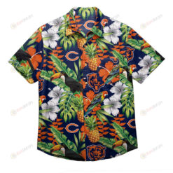 Chicago Bears Floral Button Up Hawaiian Shirt
