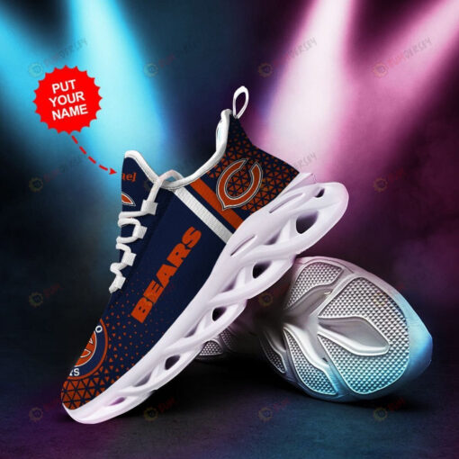 Chicago Bears Logo Blue Custom Name 3D Max Soul Sneaker Shoes