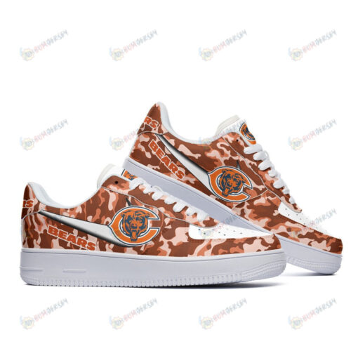 Chicago Bears Logo Camo Pattern Air Force 1 Printed