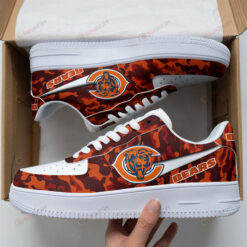 Chicago Bears Logo Camo Pattern Orange Air Force 1 Printed