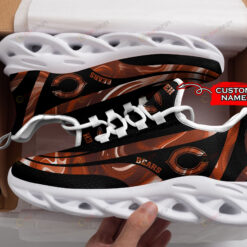 Chicago Bears Logo Color Strip Pattern Custom Name 3D Max Soul Sneaker Shoes