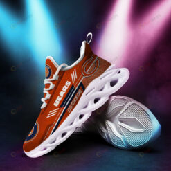 Chicago Bears Logo Custom Name Orange 3D Max Soul Sneaker Shoes