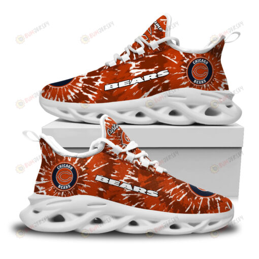 Chicago Bears Logo Custom Name Tie Dye Pattern 3D Max Soul Sneaker Shoes