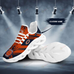 Chicago Bears Logo Fire Pattern Custom Name 3D Max Soul Sneaker Shoes