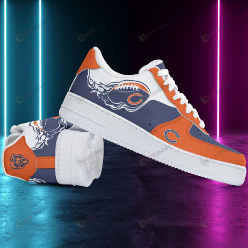 Chicago Bears Logo Fireball Pattern Air Force 1 Printed