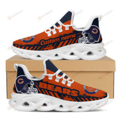 Chicago Bears Logo Helmet And Stripe Pattern Custom Name 3D Max Soul Sneaker Shoes