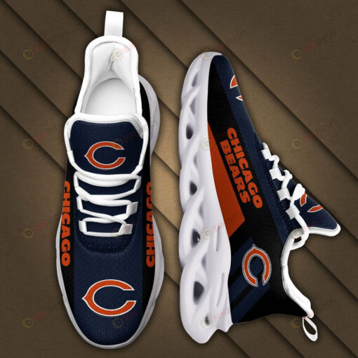 Chicago Bears Logo Pattern 3D Max Soul Sneaker Shoes In Navy