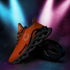 Chicago Bears Logo Pattern 3D Max Soul Sneaker Shoes In Orange