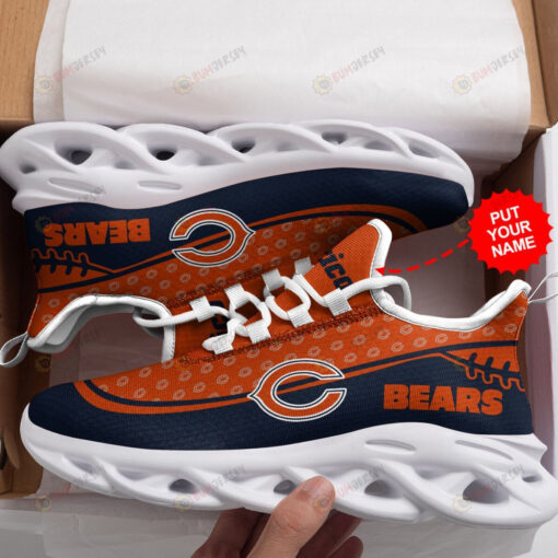 Chicago Bears Logo Pattern Custom Name 3D Max Soul Sneaker Shoes