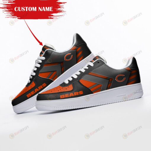 Chicago Bears Logo Pattern Custom Name Orange Black Air Force 1 Printed