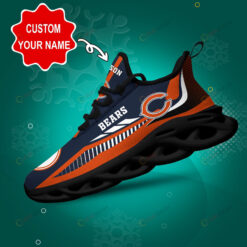 Chicago Bears Logo Stripe Line Pattern Custom Name 3D Max Soul Sneaker Shoes