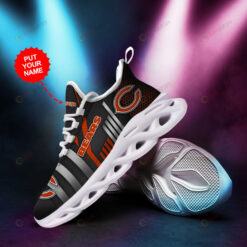 Chicago Bears Logo Stripe Pattern Custom Name 3D Max Soul Sneaker Shoes