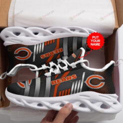 Chicago Bears Logo With Stripe Pattern Custom Name 3D Max Soul Sneaker Shoes