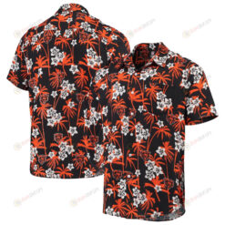 Chicago Bears Navy Floral Woven Button-Up Hawaiian Shirt
