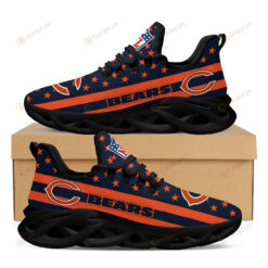 Chicago Bears Orange Star Pattern 3D Max Soul Sneaker Shoes