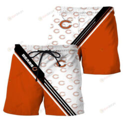 Chicago Bears Summer Beach Orange White Hawaiian Shorts Summer Shorts Men Shorts - Print Shorts