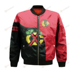 Chicago Blackhawks Bomber Jacket 3D Printed Curve Style Custom Text And Number