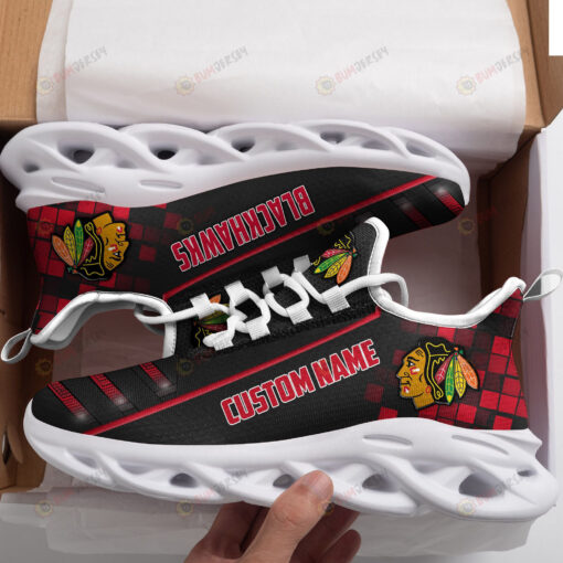 Chicago Blackhawks Logo Custom Name Pattern 3D Max Soul Sneaker Shoes