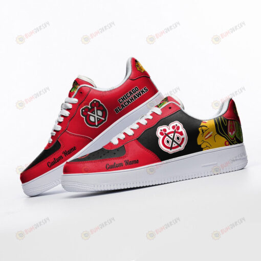 Chicago Blackhawks Mascot Logo Pattern Custom Name Air Force 1 Printed