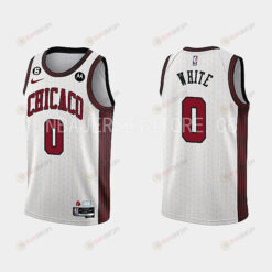 Chicago Bulls 0 Coby White 2022-23 City Edition White Men Jersey
