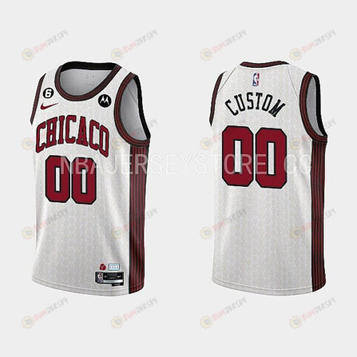 Chicago Bulls 00 Custom 2022-23 City Edition White Men Jersey