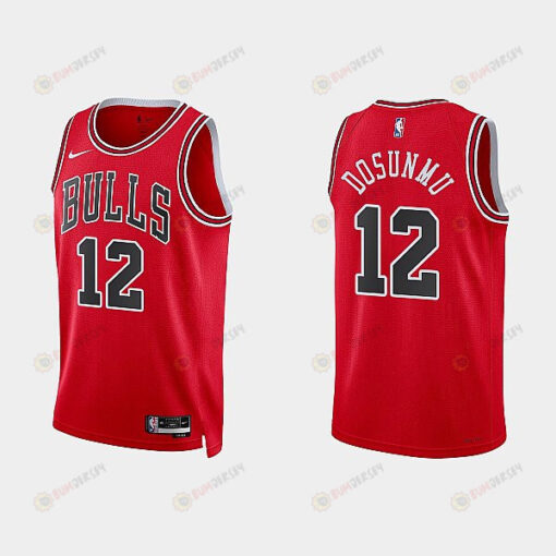 Chicago Bulls 12 Ayo Dosunmu 2022-23 Icon Edition Red Men Jersey