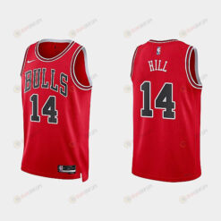 Chicago Bulls 14 Malcolm Hill 2022-23 Icon Edition Red Men Jersey