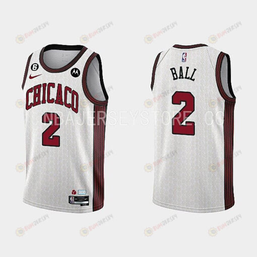 Chicago Bulls 2 Lonzo Ball 2022-23 City Edition White Men Jersey