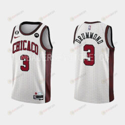 Chicago Bulls 3 Andre Drummond 2022-23 City Edition White Men Jersey
