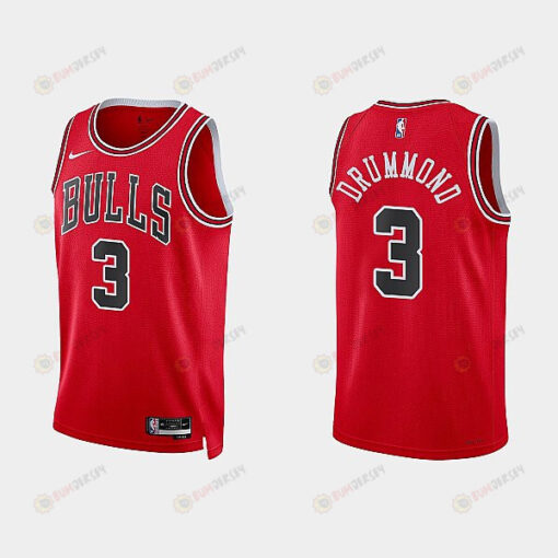 Chicago Bulls 3 Andre Drummond 2022-23 Icon Edition Red Men Jersey