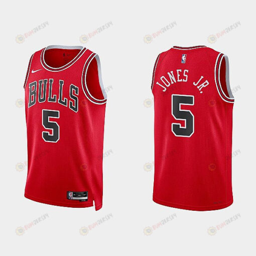 Chicago Bulls 5 Derrick Jones Jr. 2022-23 Icon Edition Red Men Jersey