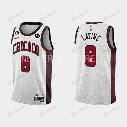 Chicago Bulls 8 Zach LaVine 2022-23 City Edition White Men Jersey