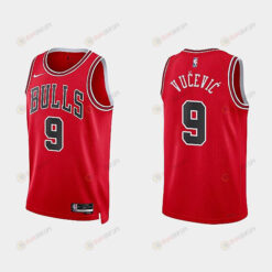 Chicago Bulls 9 Nikola Vucevic 2022-23 Icon Edition Red Men Jersey